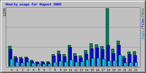 Hourly usage for August 2005
