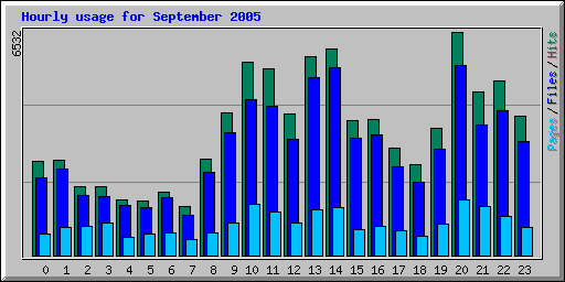 Hourly usage for September 2005