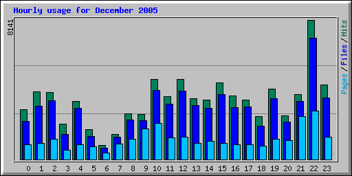 Hourly usage for December 2005